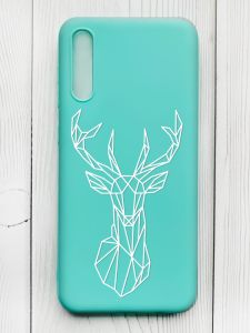 Матовий бірюзовий чохол на Samsung Galaxy A50 (2019) A505/A30s :: Олень (принт 129)