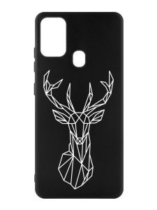 Матовий чорний чохол на Samsung Galaxy M30s/M21 :: Олень (принт 129)