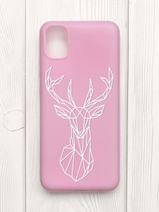 Матовий рожевий чохол на Samsung Galaxy A04E/A042 :: Олень (принт 129)
