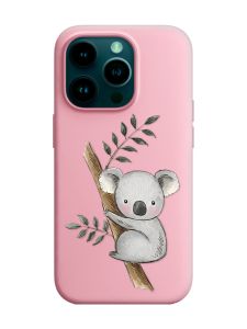 Матовий рожевий чохол на Apple iPhone 14 Pro :: Коала (принт 132)