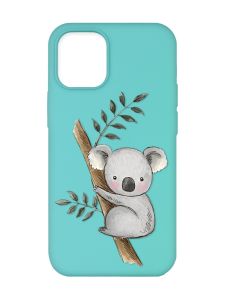 Матовий бірюзовий чохол на Apple iPhone 12/12 Pro (6.1) :: Коала (принт 132)