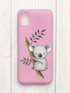 Матовий рожевий чохол на Samsung Galaxy A04E/A042 :: Коала (принт 132)