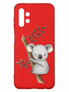 Матовий червоний чохол на Samsung A13 4G :: Коала (принт 132)