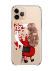 Магнітний чохол на iPhone 11 Pro із підтримкою MagSafe :: Дівчина з кавою (принт 137)