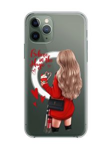 Магнітний чохол на iPhone 12/12 Pro із підтримкою MagSafe :: Дівчина з кавою (принт 137)