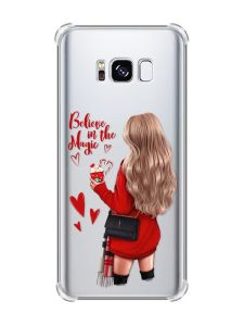 Чохол з потовщеними кутами на Samsung Galaxy S8 :: Дівчина з кавою (принт 137)