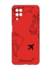 Матовий червоний чохол на Samsung Galaxy A12 :: Карта. Контур (принт 330)