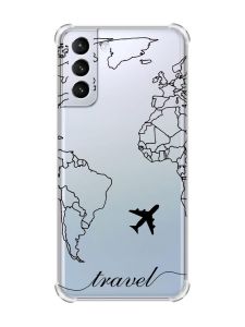 Чохол з потовщеними кутами на Samsung Galaxy S21 (G991) :: Карта. Контур (принт 330)