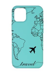 Матовий бірюзовий чохол на Apple iPhone 12/12 Pro (6.1) :: Карта. Контур (принт 330)