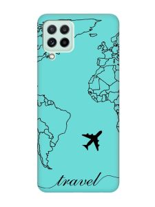 Матовий бірюзовий чохол на Samsung Galaxy M32/M22/A22 4G :: Карта. Контур (принт 330)