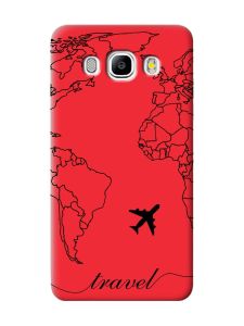 Матовий червоний чохол на Samsung Galaxy J5 (2016) J510 :: Карта. Контур (принт 330)