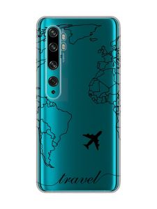 Прозорий чохол на Xiaomi Mi Note 10/Note 10 Pro :: Карта. Контур (принт 330)