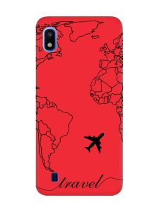 Матовий червоний чохол на Samsung Galaxy A10 (2019) A105 :: Карта. Контур (принт 330)