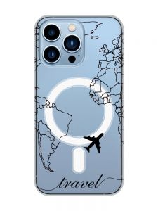 Магнітний чохол на iPhone 13 Pro Max із підтримкою MagSafe :: Карта. Контур (принт 330)