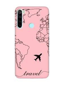 Матовий рожевий чохол на Xiaomi Redmi Note 8 :: Карта. Контур (принт 330)