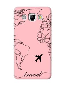 Матовий рожевий чохол на Samsung Galaxy J5(2016) J510 :: Карта. Контур (принт 330)