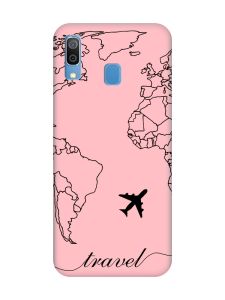Матовий рожевий чохол на Samsung Galaxy A30 (2019) / A20 (2019) :: Карта. Контур (принт 330)