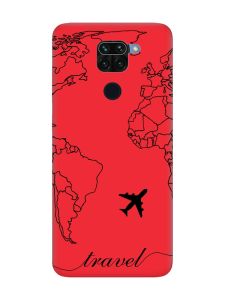 Матовий червоний чохол на Xiaomi Redmi Note 9 / 10X :: Карта. Контур (принт 330)