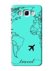 Матовий бірюзовий чохол на Samsung Galaxy J7(2016) J710 :: Карта. Контур (принт 330)