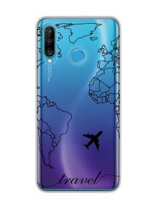 Прозорий чохол на Huawei P30 Lite :: Карта. Контур (принт 330)
