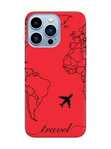 Матовий червоний чохол на Apple iPhone 13 Pro Max :: Карта. Контур (принт 330)