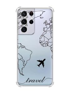 Чохол з потовщеними кутами на Samsung Galaxy S21 Ultra :: Карта. Контур (принт 330)