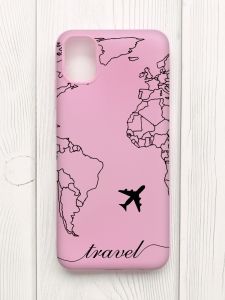 Матовий рожевий чохол на Samsung Galaxy A04E/A042 :: Карта. Контур (принт 330)