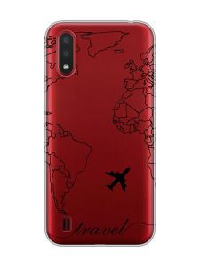 Прозорий чохол для Samsung Galaxy A01 :: Карта. Контур (принт 330)