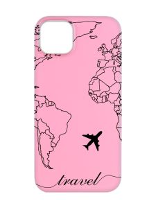 Матовий рожевий чохол на Apple iPhone 14 Plus :: Карта. Контур (принт 330)
