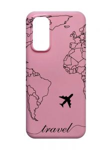 Матовий рожевий чохол на Xiaomi Redmi Note 11 4G :: Карта. Контур (принт 330)