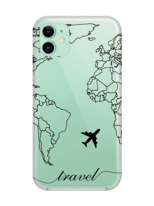 Прозорий чохол на Apple iPhone 11 (6,1) :: Карта. Контур (принт 330)