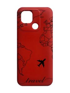 Матовий червоний чохол на Xiaomi Redmi 10C :: Карта. Контур (принт 330)