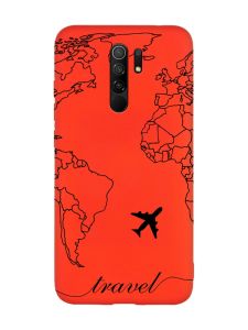 Матовий червоний чохол на Xiaomi Redmi Note 8 Pro :: Карта. Контур (принт 330)