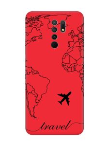 Матовий червоний чохол на Xiaomi Redmi 9 :: Карта. Контур (принт 330)