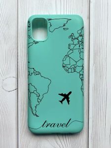 Матовий бірюзовий чохол на Samsung Galaxy A04E / A042 :: Карта. Контур (принт 330)