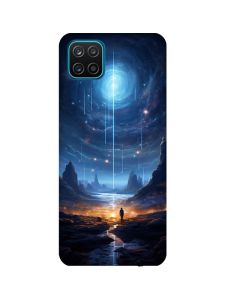 Чохол з бірюзовими боками на Samsung Galaxy A12 :: Космос (принт 244)