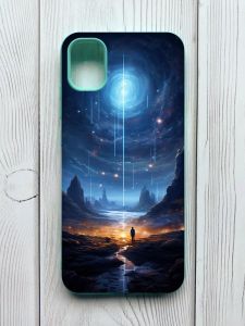 Чохол з бірюзовими боками на Samsung Galaxy A04E / A042 :: Космос (принт 244)