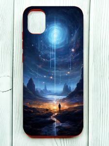 Чохол з червоними боками на Samsung Galaxy A04E/A042 :: Космос (принт 244)