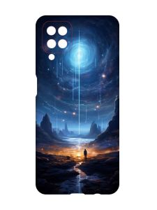 Чохол з червоними боками на Samsung Galaxy A12 :: Космос (принт 244)