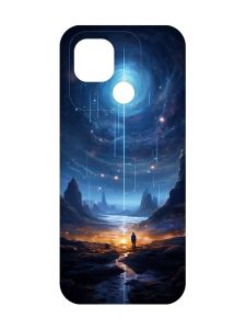 Чохол з червоними боками на Xiaomi Redmi 10C :: Космос (принт 244)