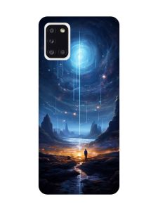 Чохол з рожевими боками на Samsung Galaxy A31 :: Космос (принт 244)