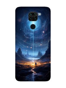 Чохол з рожевими боками на Xiaomi Redmi Note 9 :: Космос (принт 244)