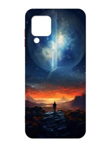 Чохол з червоними боками на Samsung Galaxy M32/A22/M22 4G :: Космос (принт 247)