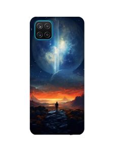 Чохол з бірюзовими боками на Samsung Galaxy A12 :: Космос (принт 247)