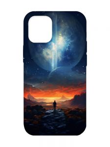 Чохол з бірюзовими боками на Apple iPhone 12/12 Pro (6.1) :: Космос (принт 247)