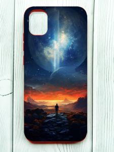 Чохол з червоними боками на Samsung Galaxy A04E/A042 :: Космос (принт 247)