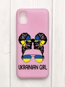 Матовий рожевий чохол на Samsung Galaxy A04E/A042 :: Українська дівчина (патріотичний принт 113)
