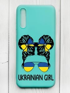Матовий бірюзовий чохол на Samsung Galaxy A50 (2019) A505/A30s :: Українська дівчина (принт 113)