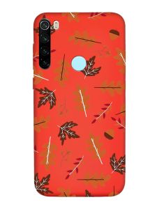 Матовий червоний чохол на Xiaomi Redmi Note 8T :: Осінь (принт 107)
