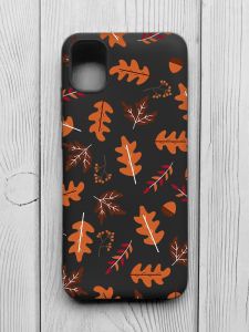 Матовий чорний чохол на Samsung Galaxy A04E/A042 :: Осінь (принт 107)